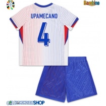 Maglie da calcio Francia Dayot Upamecano #4 Seconda Maglia Bambino Europei 2024 Manica Corta (+ Pantaloni corti)